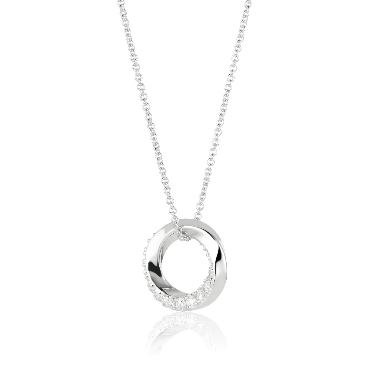 Sif Jakobs Ferrara SJ-P12113-CZ-SS45 zilveren ketting met zirkonia hanger - Lengte 45-50 cm