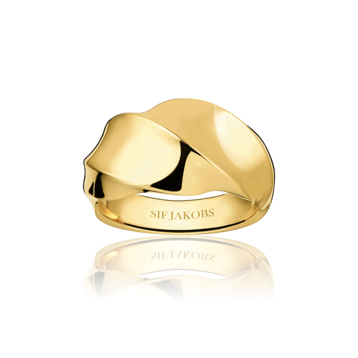Sif Jakobs Ferrara SJ-R12117-SG gold plated ring goudkleurige 12 mm breed glanzend