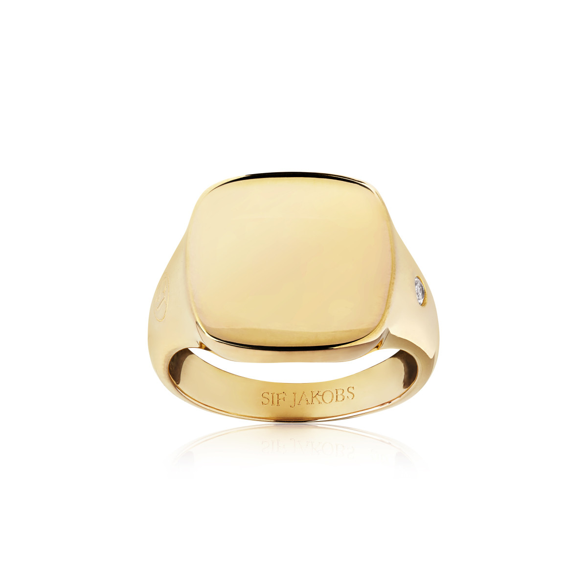 Sif Jakobs Follina SJ-R1071-CZ-YG gold plated ring met zirkonia en vierkante top