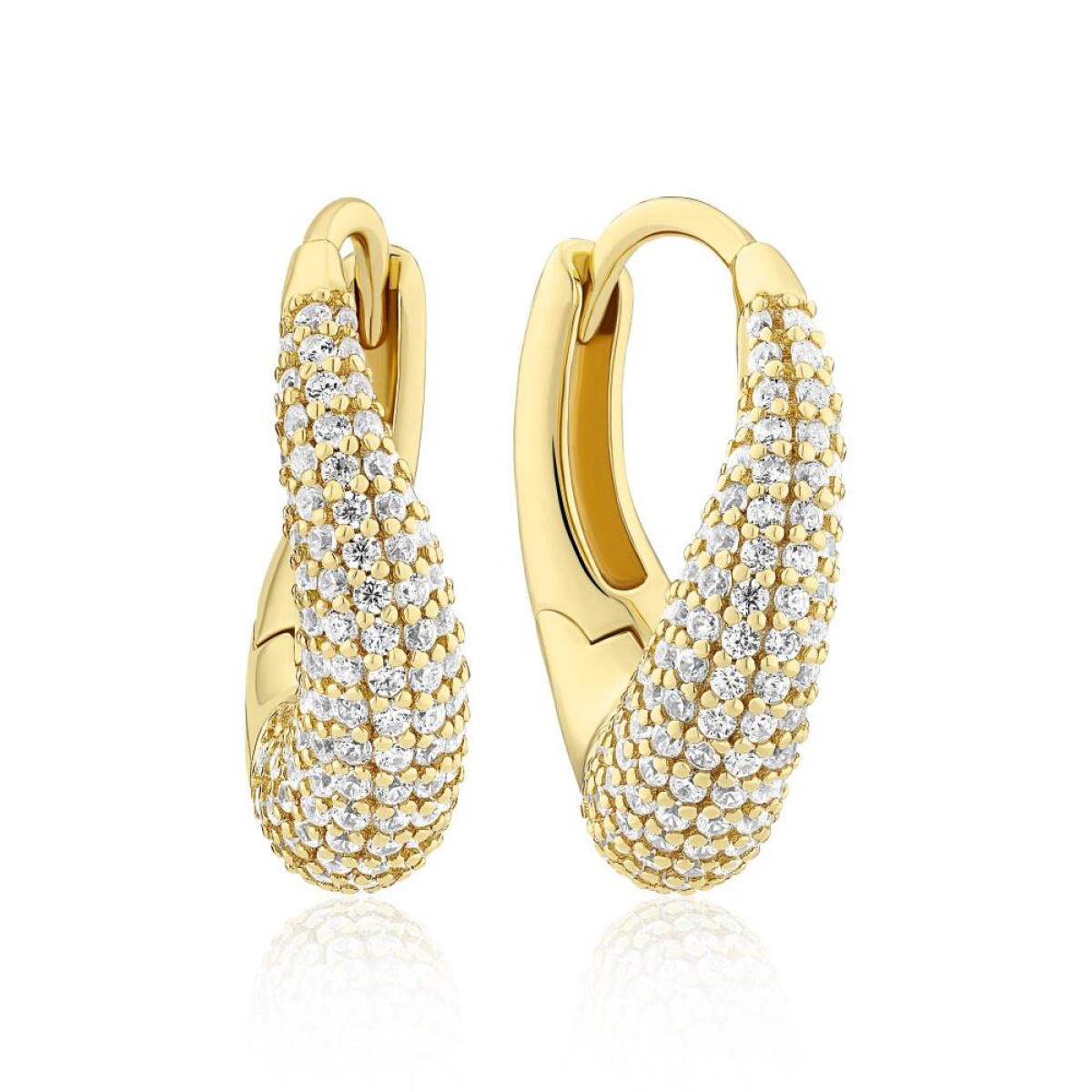 Sif Jakobs Glorenza Piccolo SJ-E2482-CZ-YG zilveren goldplated oorringen met glanzende zirkonia 18 x 7,7 mm