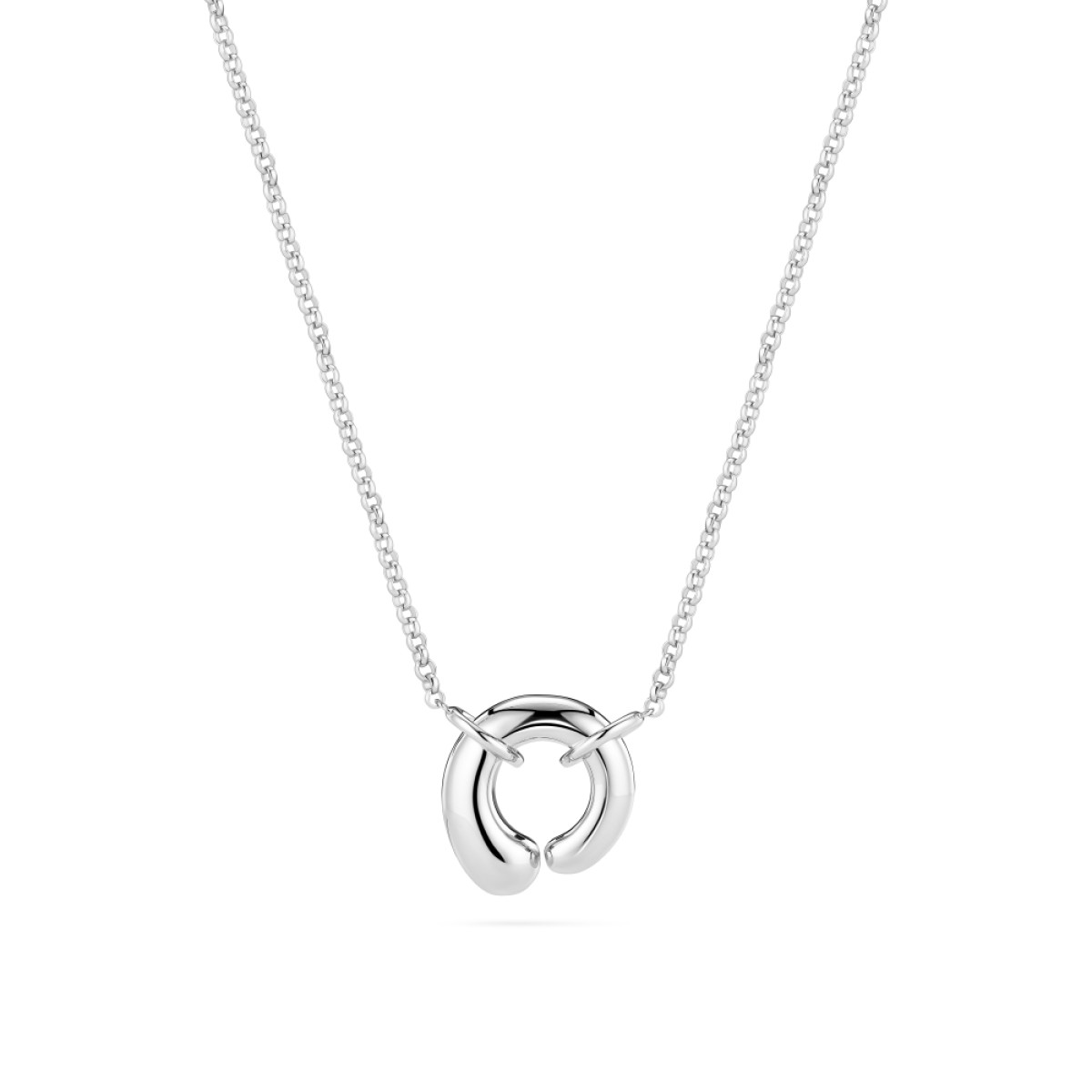 Sif Jakobs Goccia Circolo Pianura SJ-N2586 Zilveren ketting met ronde, opengewerkte hanger 19 mm-max. 50 cm