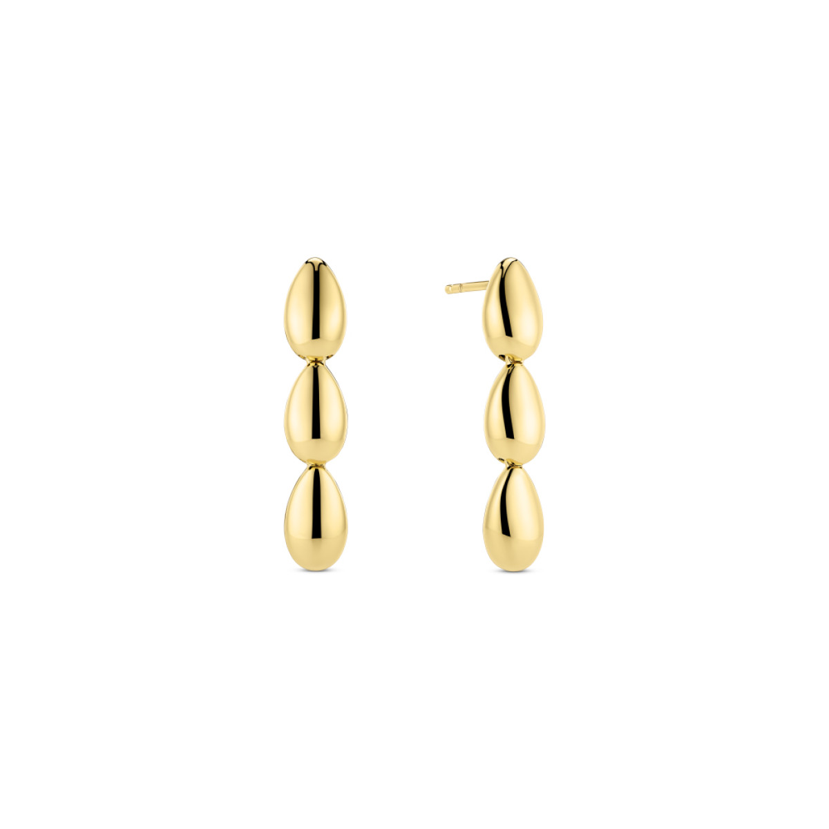 Sif Jakobs Goccia Pianura Medio SJ-E2592-YG zilveren, goldplated oorhangers met druppelvormig design 32 x 6 mm