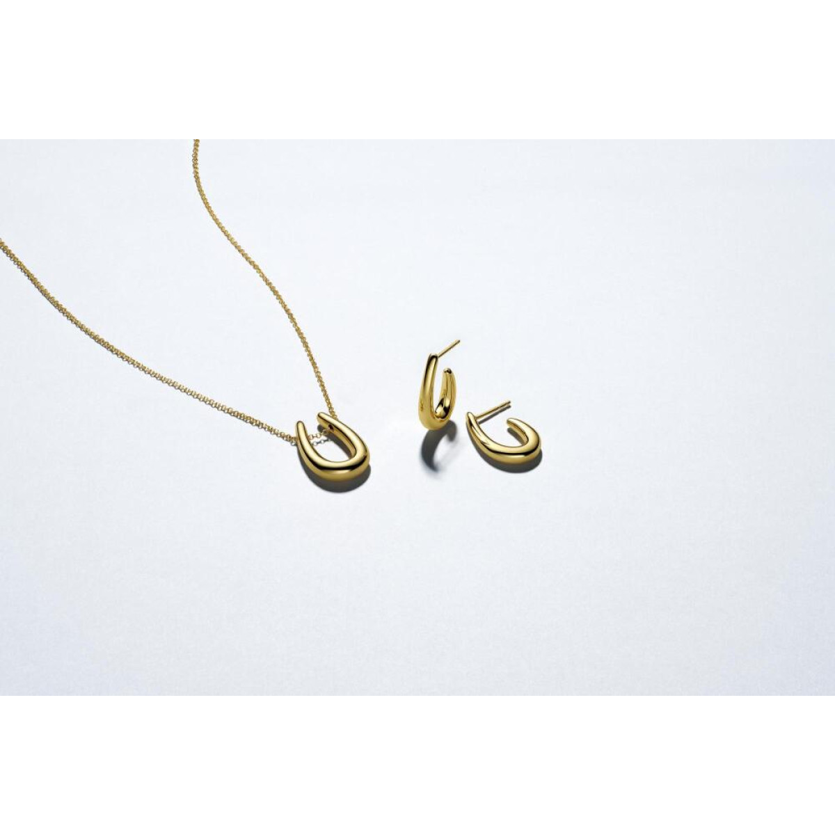 Sif Jakobs Goccia Pianura Piccolo SJ-E2486-YG zilveren, goldplated oorringen met glanzende afwerking 22 x 4 mm