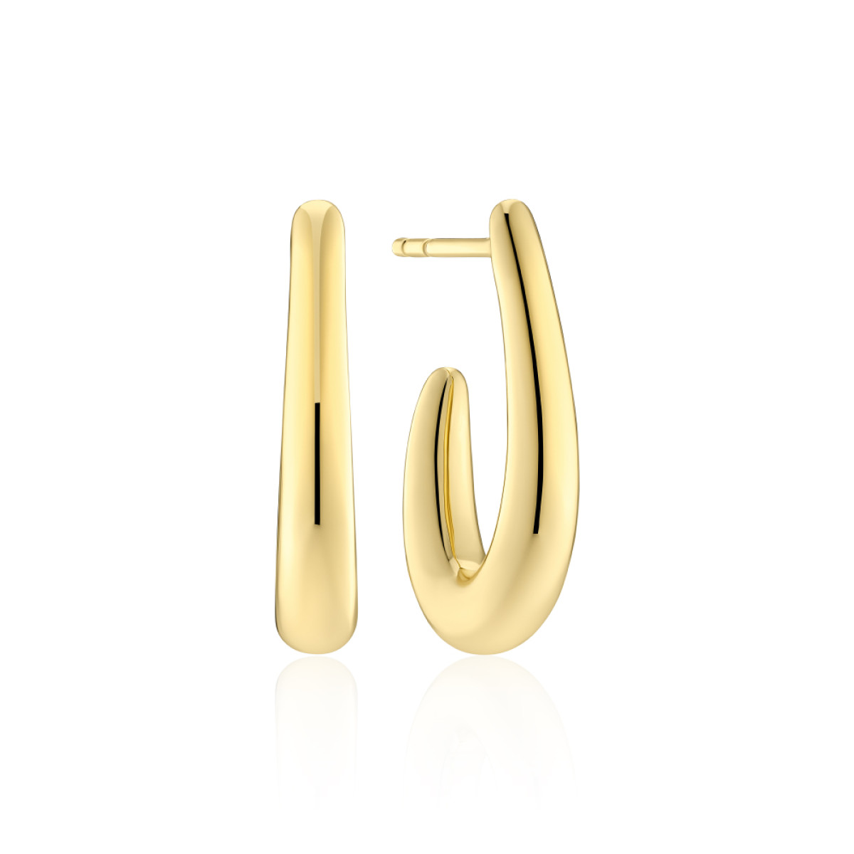 Sif Jakobs Goccia Pianura Piccolo SJ-E2486-YG zilveren, goldplated oorringen met glanzende afwerking 22 x 4 mm