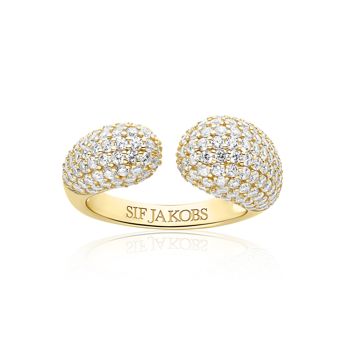 Sif Jakobs Goccia SJ-R2481-CZ-YG goudkleurige ring met zirkonia glanzend 9.2 mm breed