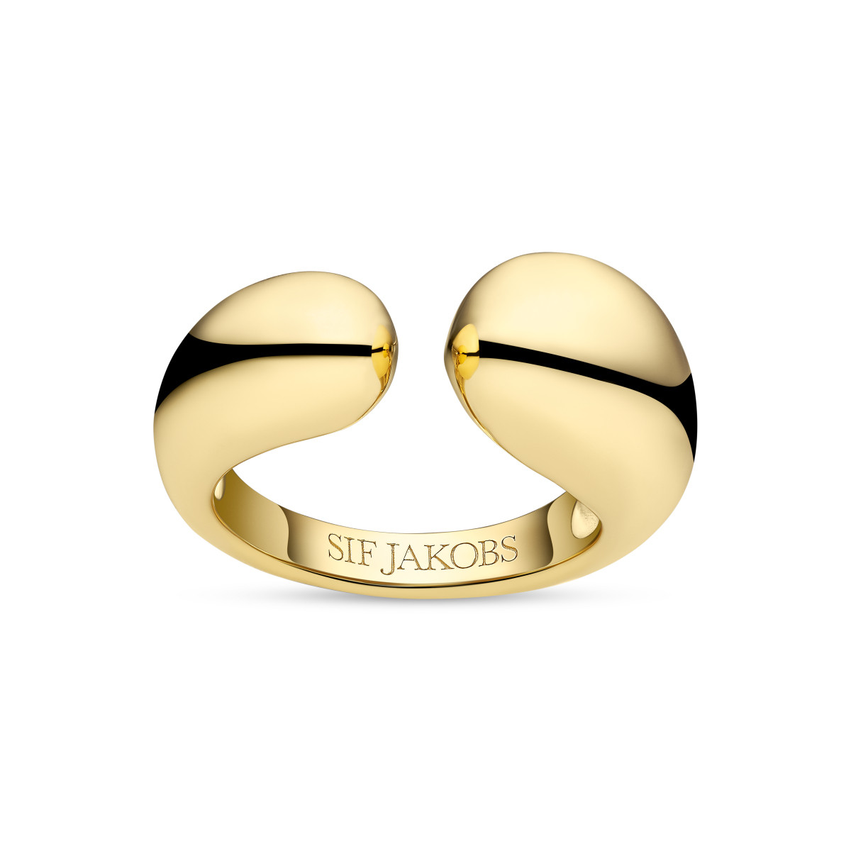 Sif Jakobs Goccia SJ-R2481-YG gold plated glanzende open ring modern ontwerp