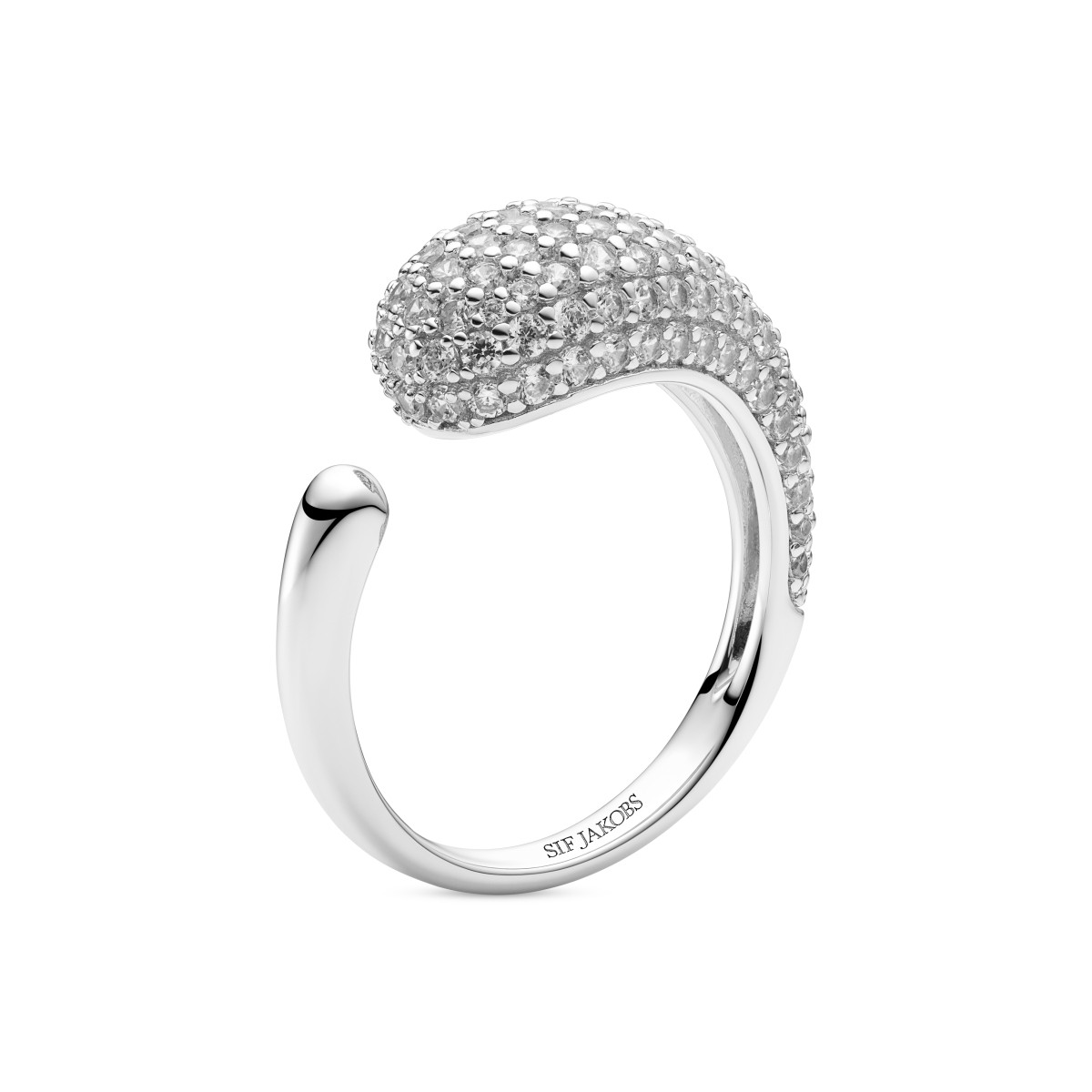 Sif Jakobs Goccia SJ-R2753-CZ zilveren ring met zirkonia open ontwerp 9 mm breed