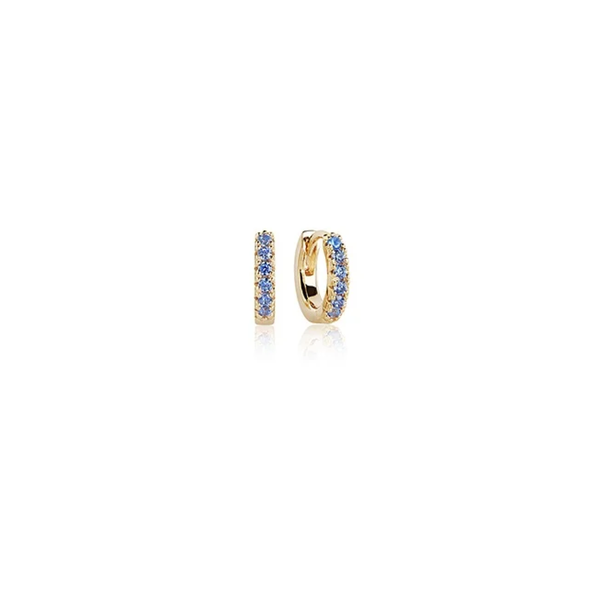 Sif Jakobs gold plated klapcreolen met blauwe zirkonia's Ellera SJ-E2869-BLN(YG)