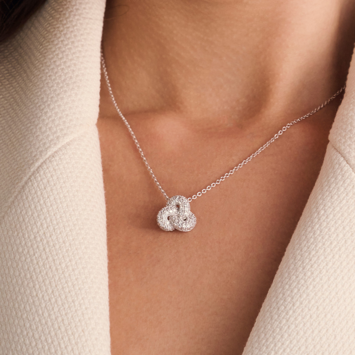Sif Jakobs Imperia SJ-N10752-CZ zilveren ketting met transparante zirkonia - Lengte