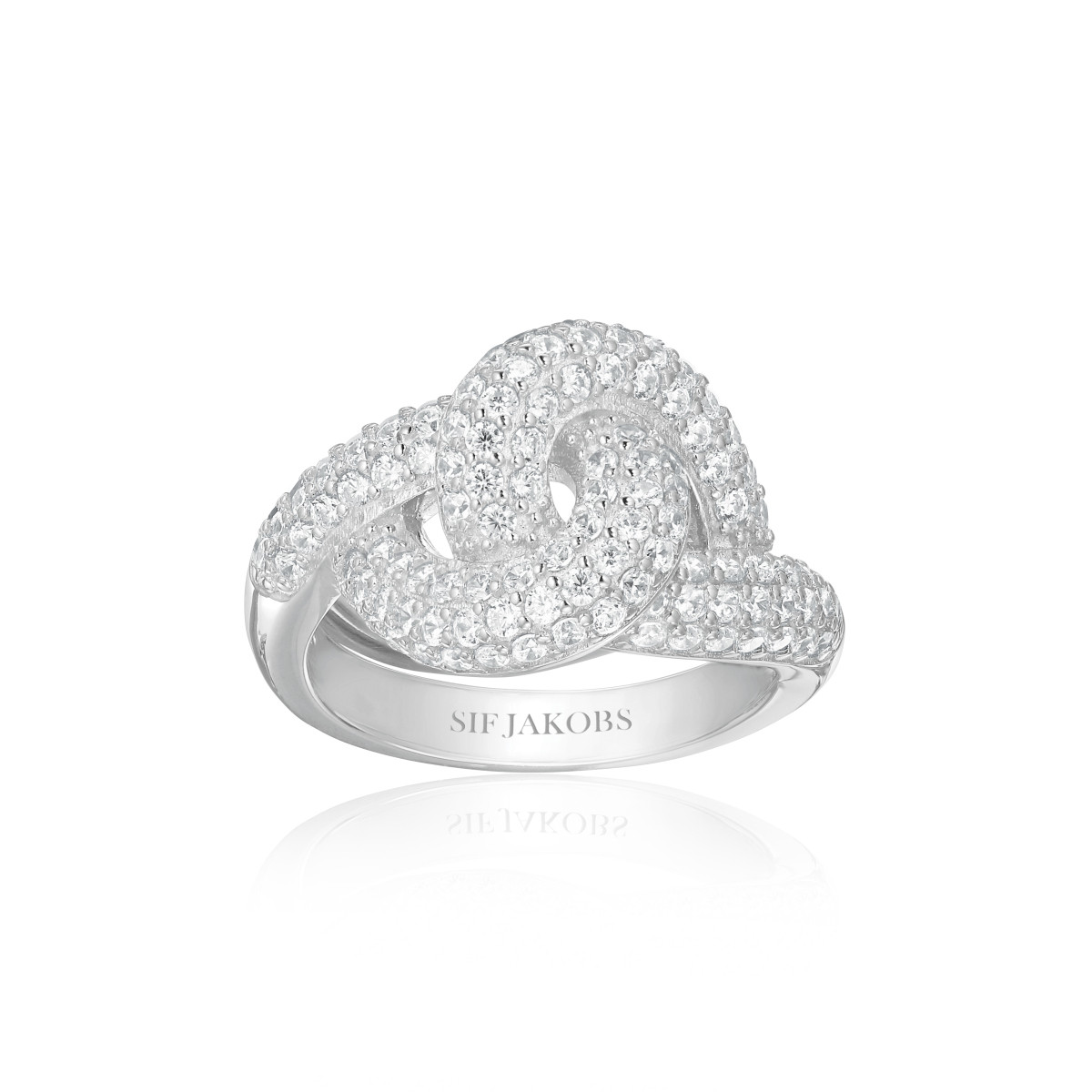 Sif Jakobs Imperia SJ-R10752-CZ zilveren ring met steen zirkonia knoopvorm breed 14.5 mm