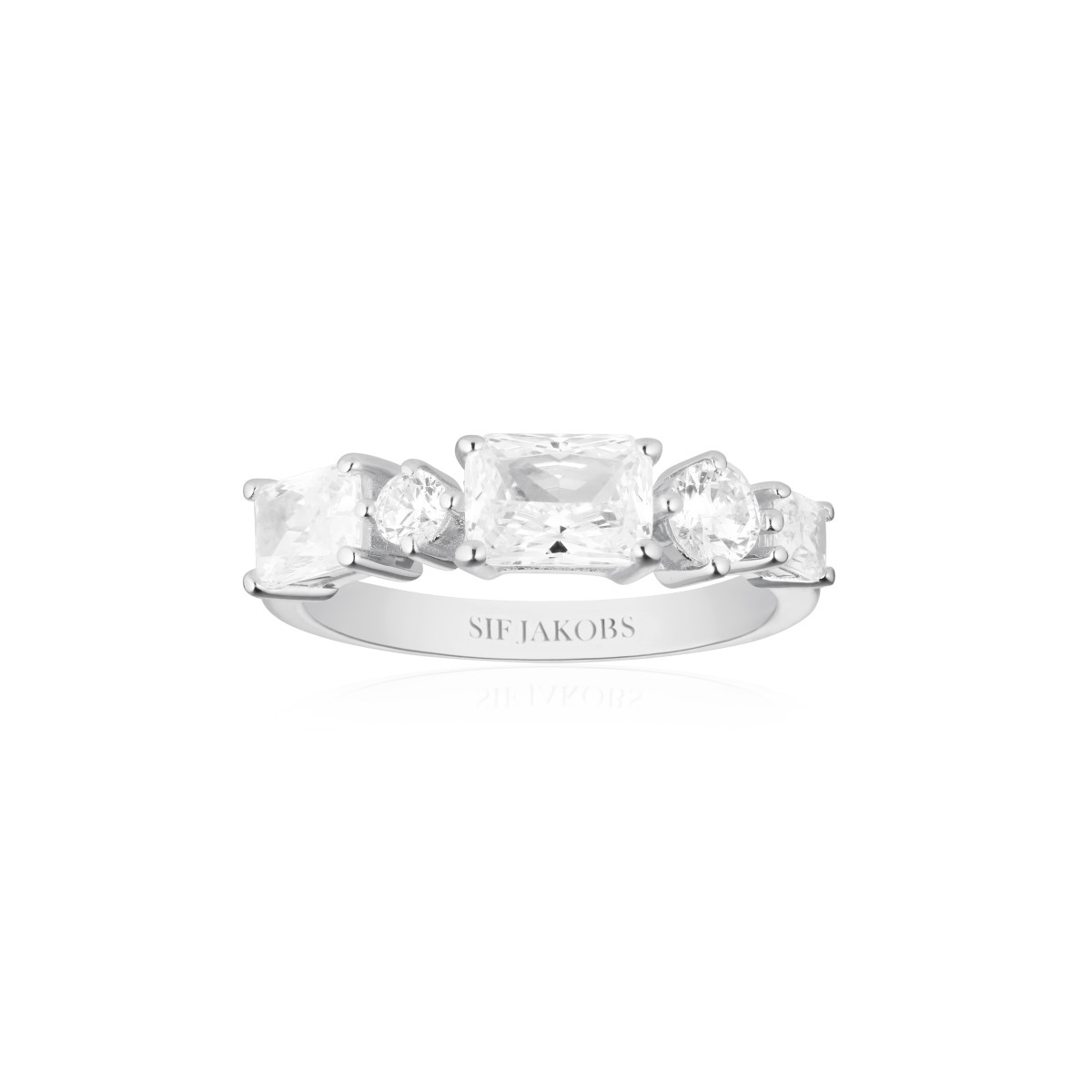 Sif Jakobs Ivrea SJ-R12330-CZ zilveren ring met briljant zirkonia 5 mm breed
