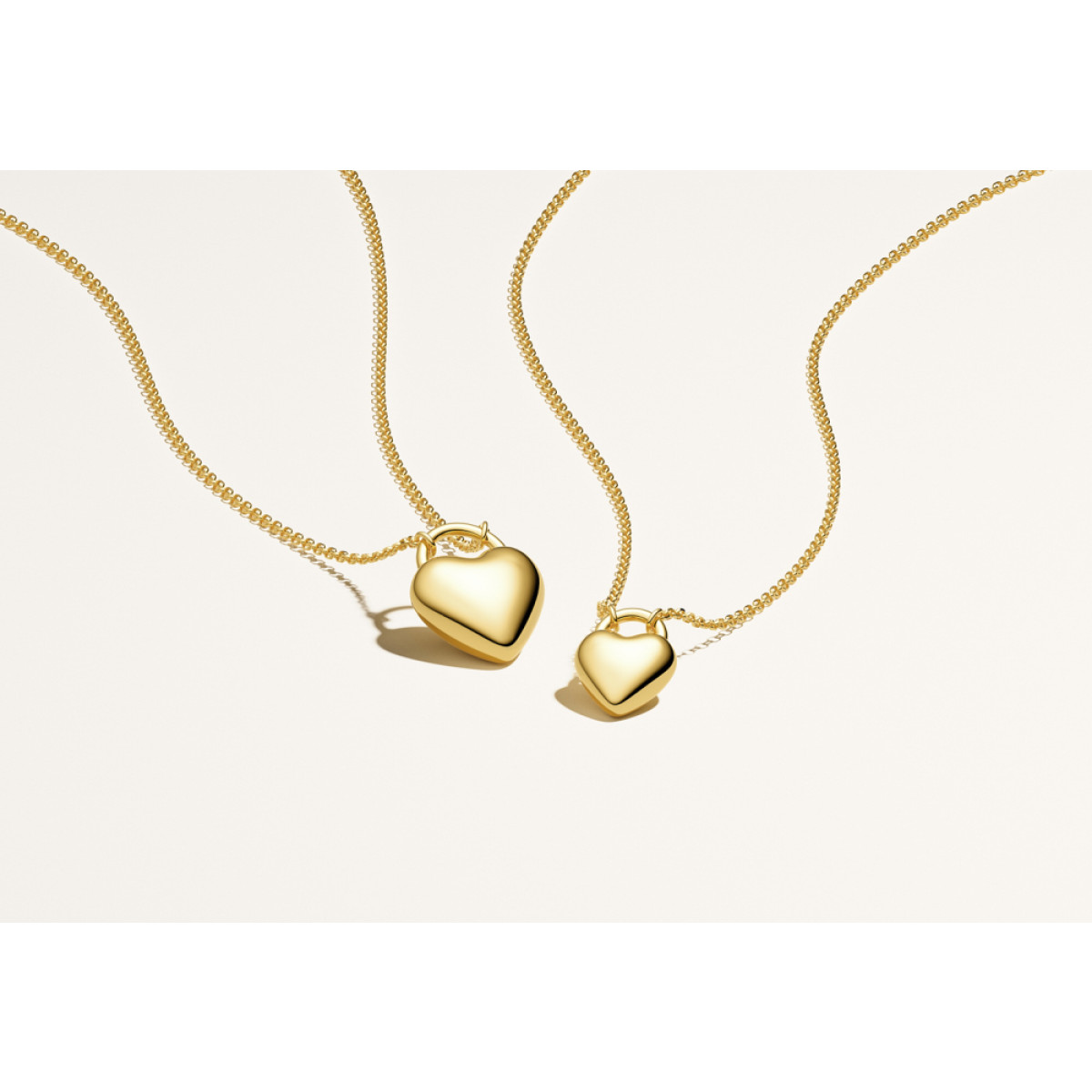 Sif Jakobs Julia Grande SJ-N2612-YG Zilveren goldplated ketting met een hartvormige hanger - 17 mm-max. 45 cm