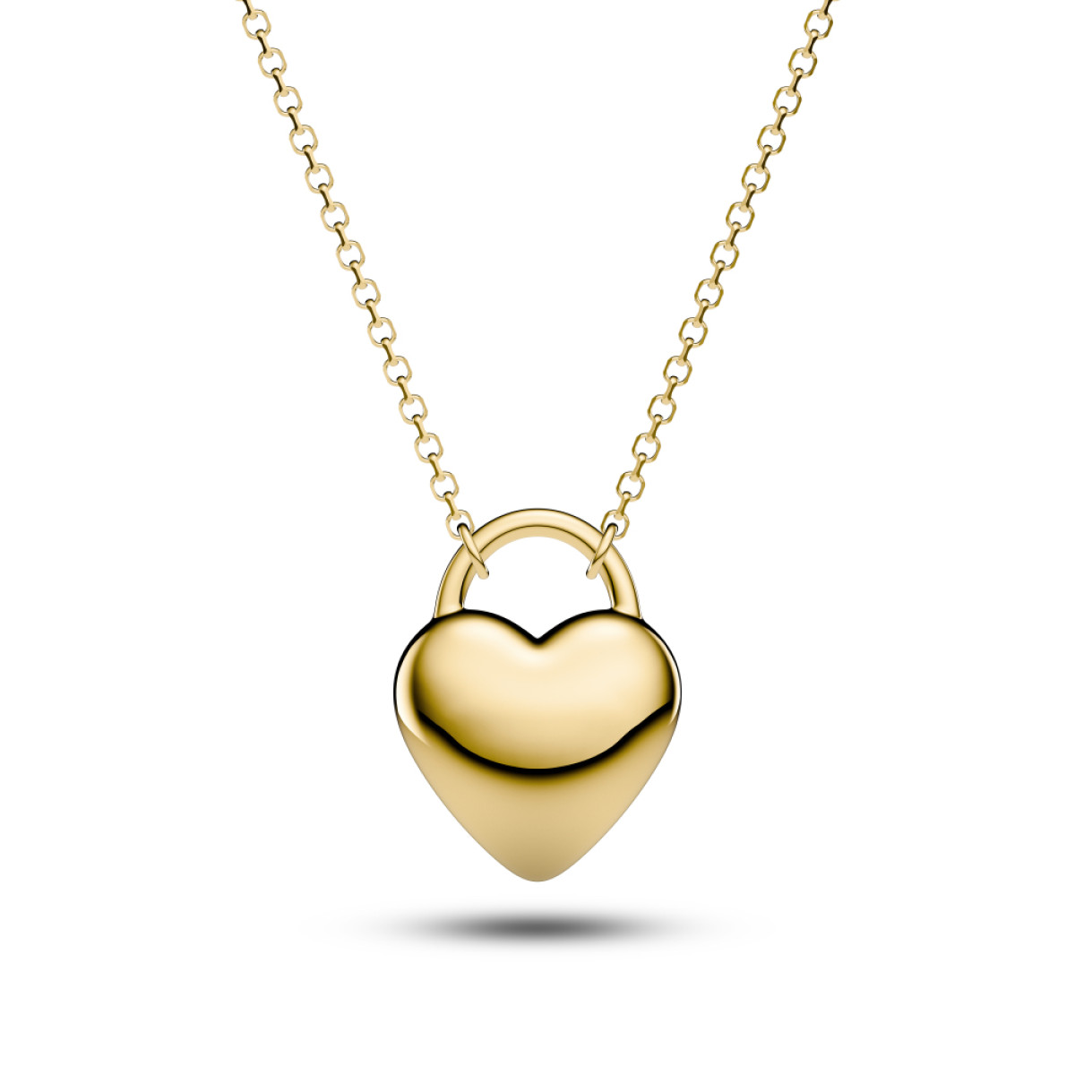 Sif Jakobs Julia Grande SJ-N2612-YG Zilveren goldplated ketting met een hartvormige hanger - 17 mm-max. 45 cm