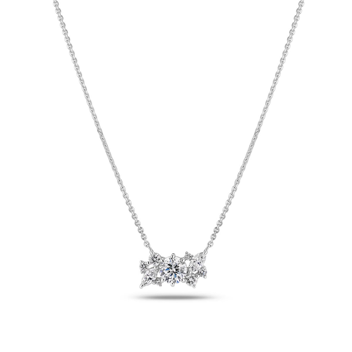 Sif Jakobs Lovere SJ-N2550-WD-WG 14k witgouden ketting 11 mm breed - Lengte 45 cm