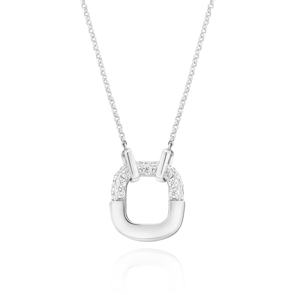 Sif Jakobs Maratea SJ-N2453-CZ  Zilveren ketting met zirkonia hanger - 16 mm-max. 45 cm