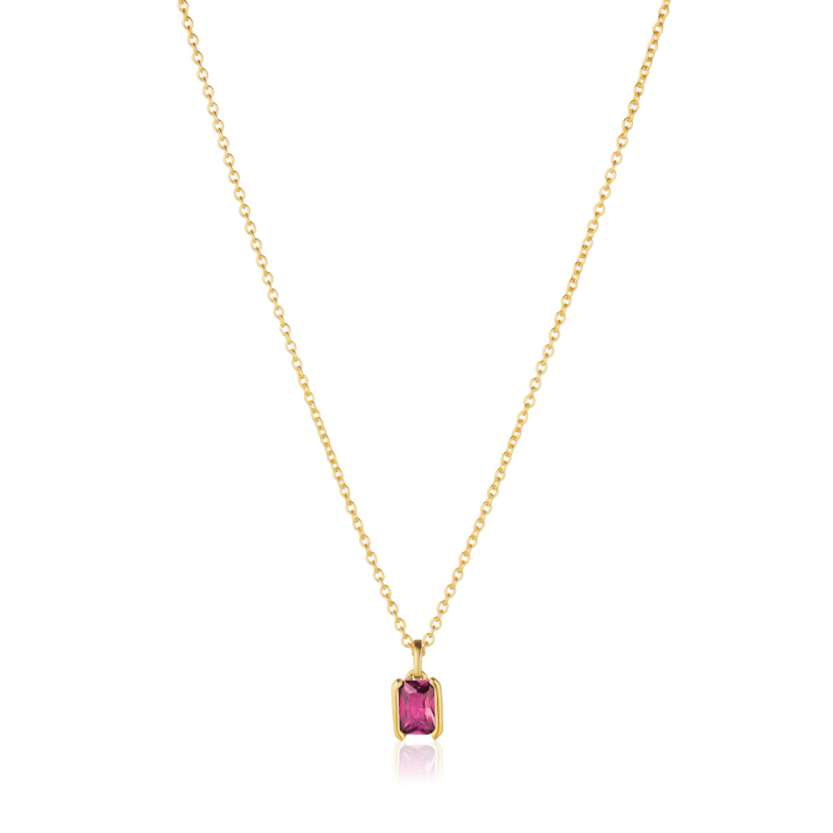 Sif Jakobs Roccanova Piccolo SJ-N42260-PKCZ-YG Zilveren, goldplated ketting met roze zirkonia-hanger