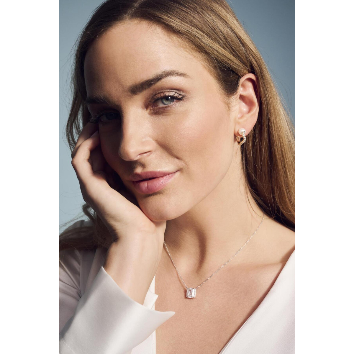 Sif Jakobs Roccanova SJ-N42276-CZ zilveren ketting met briljant geslepen zirkonia 9.5 mm breed - Lengte 45 cm