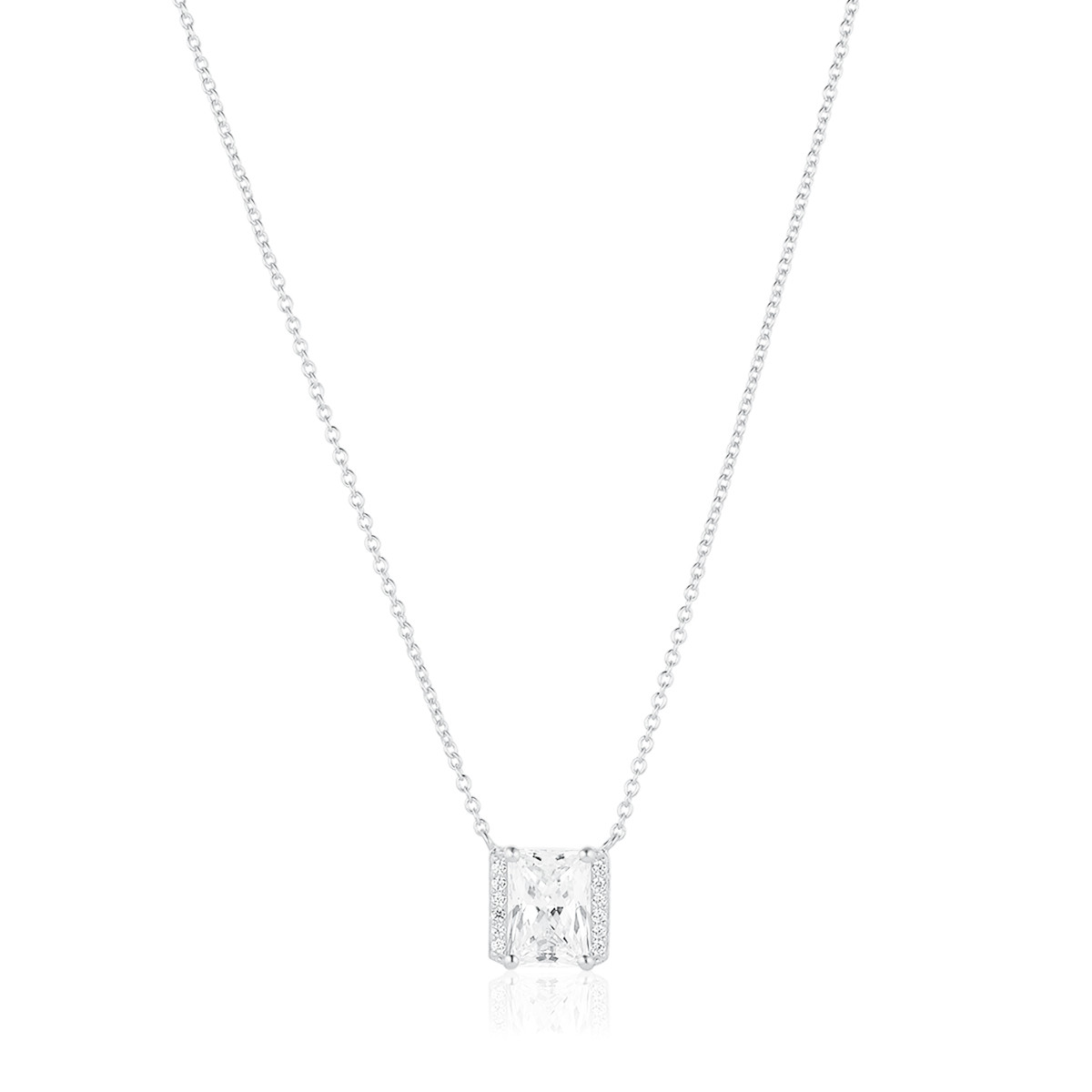 Sif Jakobs Roccanova SJ-N42276-CZ zilveren ketting met briljant geslepen zirkonia 9.5 mm breed - Lengte 45 cm