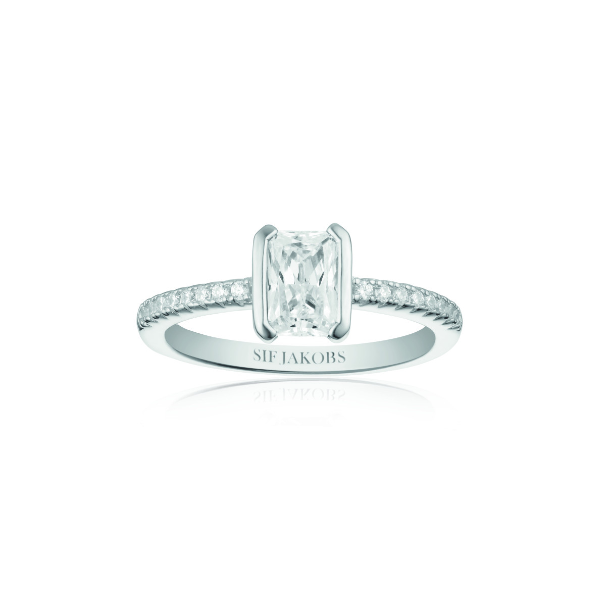 Sif Jakobs Roccanova SJ-R42266-CZ zilveren ring zirkonia transparant 6.6 mm breed