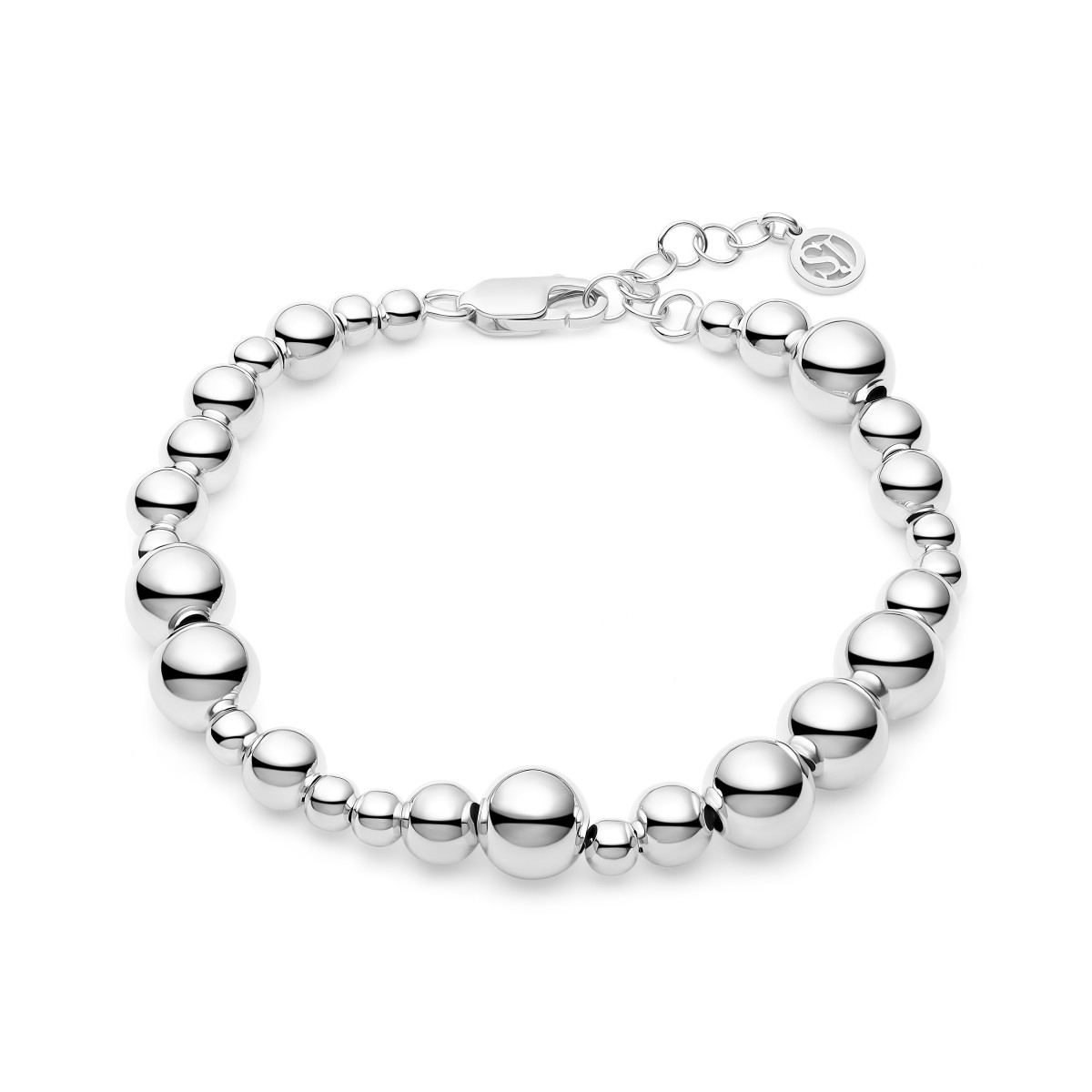 Sif Jakobs SJ-B2598 zilveren armband ronde schakels glanzend - Lengte 18 cm