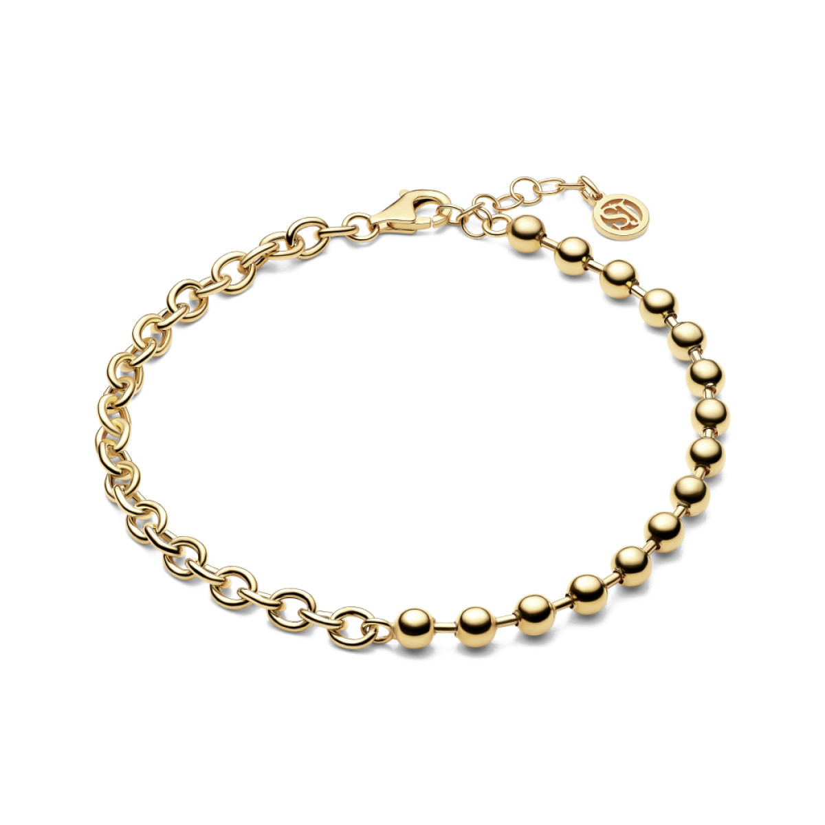 Sif Jakobs SJ-B2599-YG zilveren goldplated schakelarmband met glanzende afwerking 4,5 mm - 20 cm