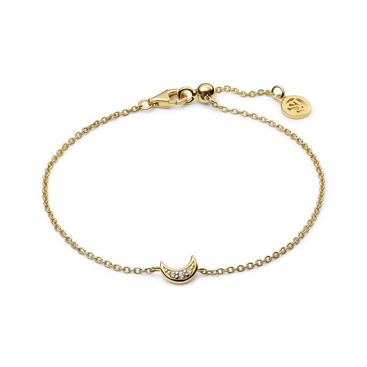 Sif Jakobs SJ-B2707-CZ-YG gold plated armband met zirkonia 5.2 mm breed - Lengte 18 cm