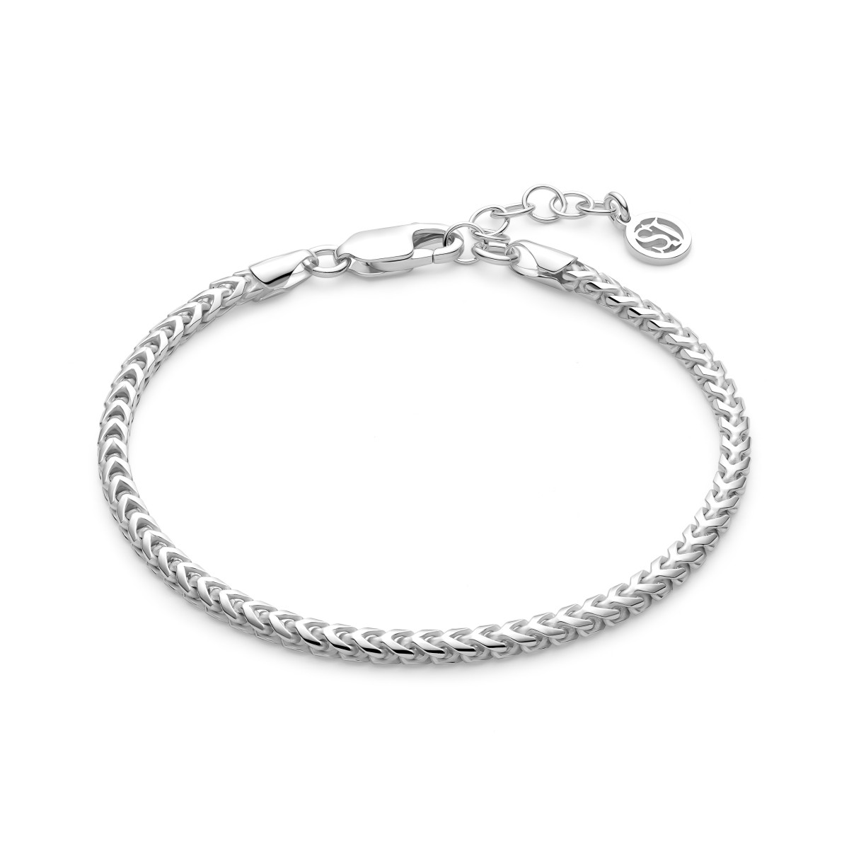 Sif Jakobs SJ-B2754 zilveren armband met gevlochten schakel 2.7 mm breed - Lengte 18 cm