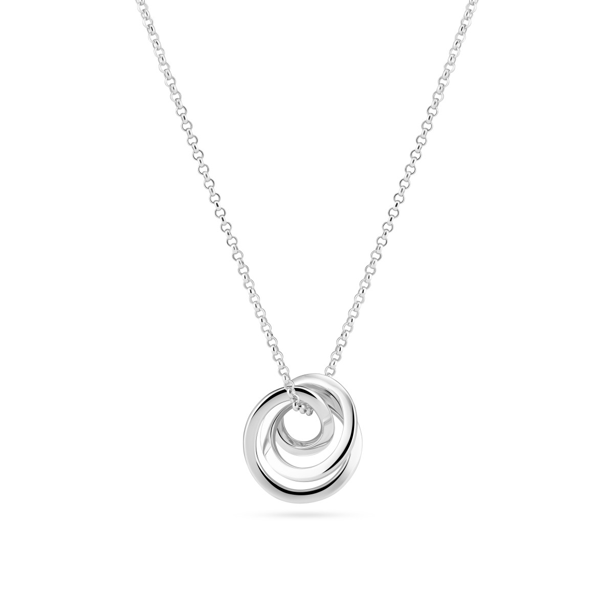 Sif Jakobs SJ-N2588 zilveren ketting met moderne dubbele cirkels 18 mm breed - Lengte