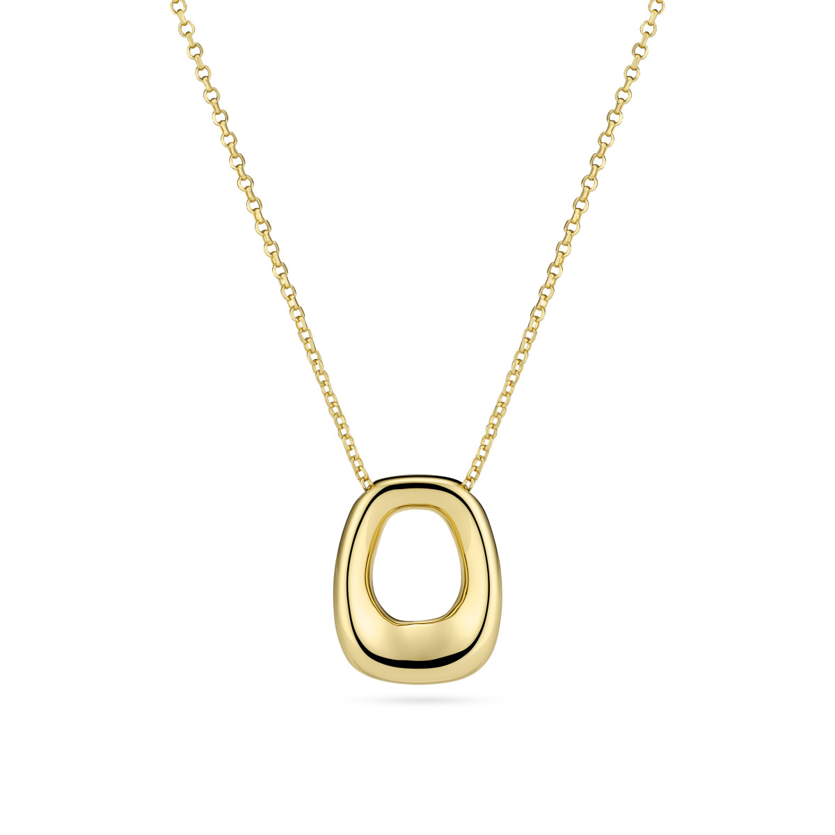 Sif Jakobs SJ-N2620-YG gold plated ketting met ovale hanger 13.5 mm breed - Lengte 45 cm