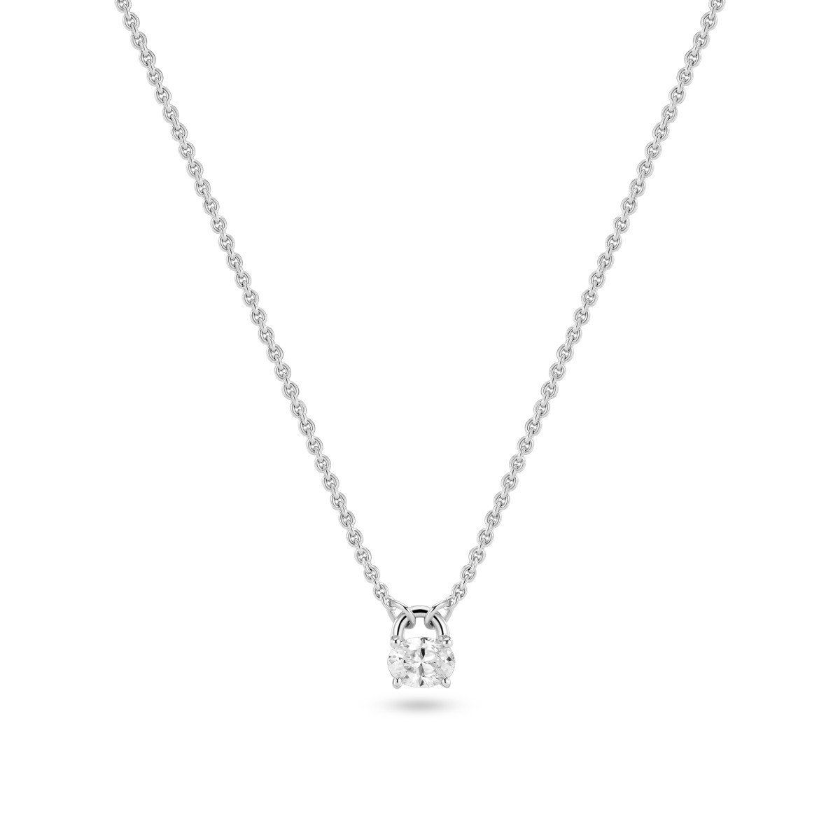 Sif Jakobs SJ-N2744-CZ zilveren ketting met ronde hanger zirkonia 3 mm breed - Lengte 45 cm