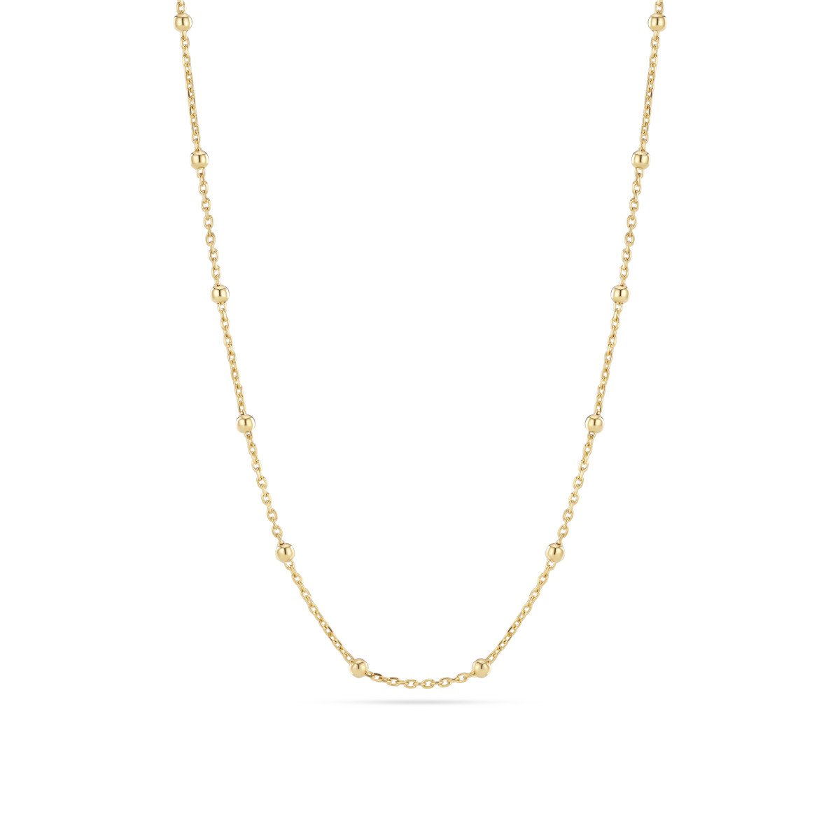 Sif Jakobs SJ-N2748-YG goudkleurige zilveren ketting met fijne schakels en bolletjes - Lengte 43 cm