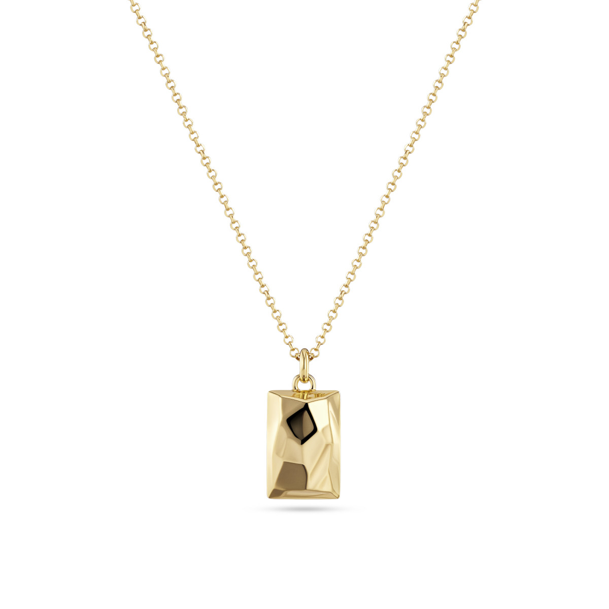 Sif Jakobs SJ-P2728-YG goudkleurige ketting met rechthoekige hanger 9 mm breed - Lengte 45 cm