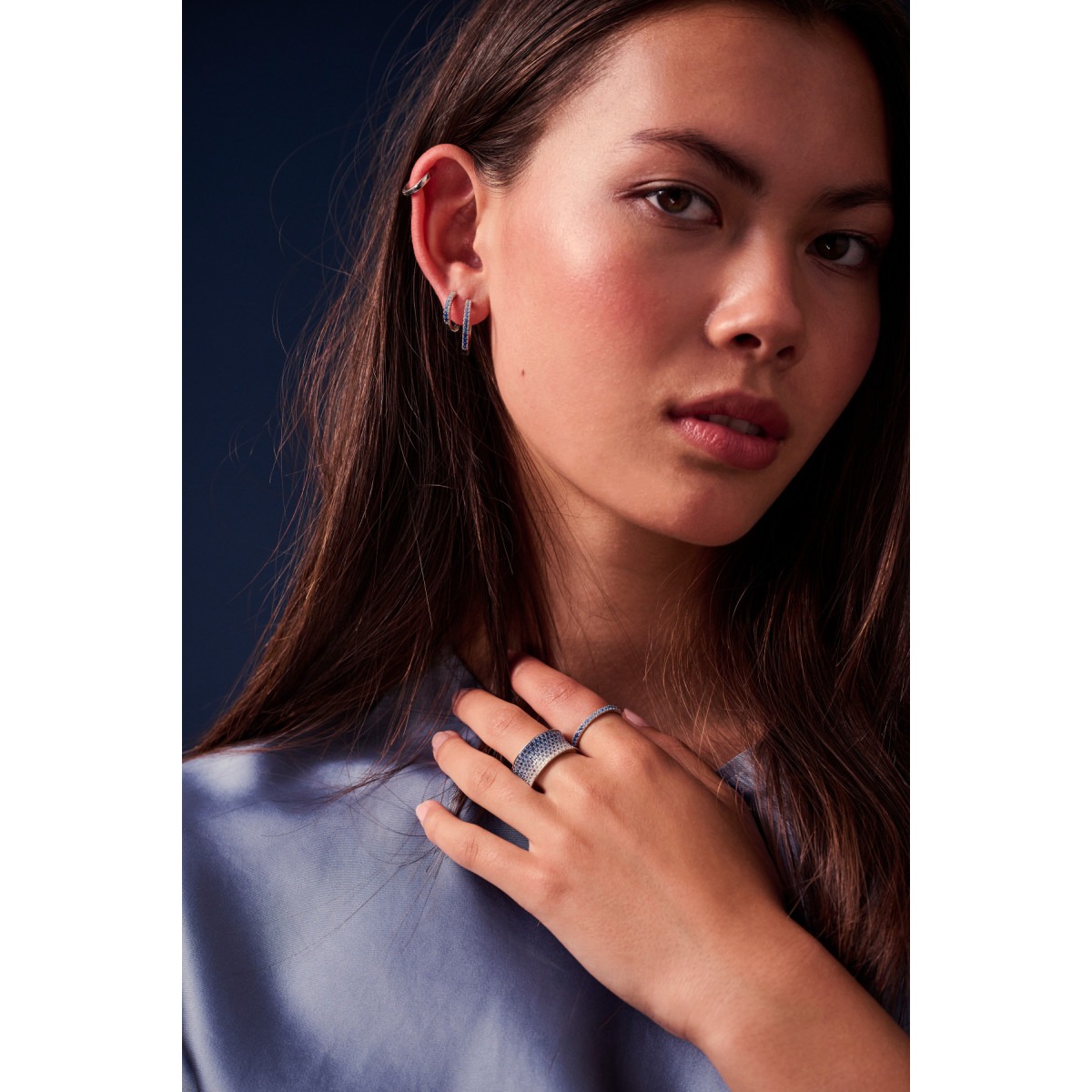 Sif Jakobs SJ-R2393-GBL Ellera zilveren ring met blauwe zirkonia 11 mm breed