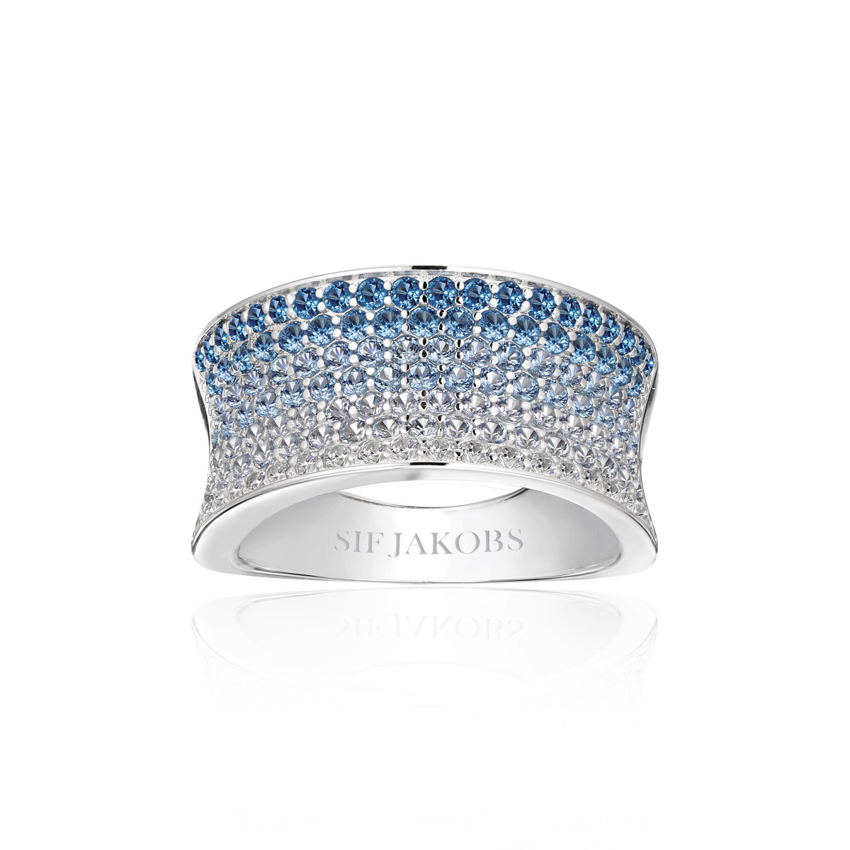 Sif Jakobs SJ-R2393-GBL Ellera zilveren ring met blauwe zirkonia 11 mm breed