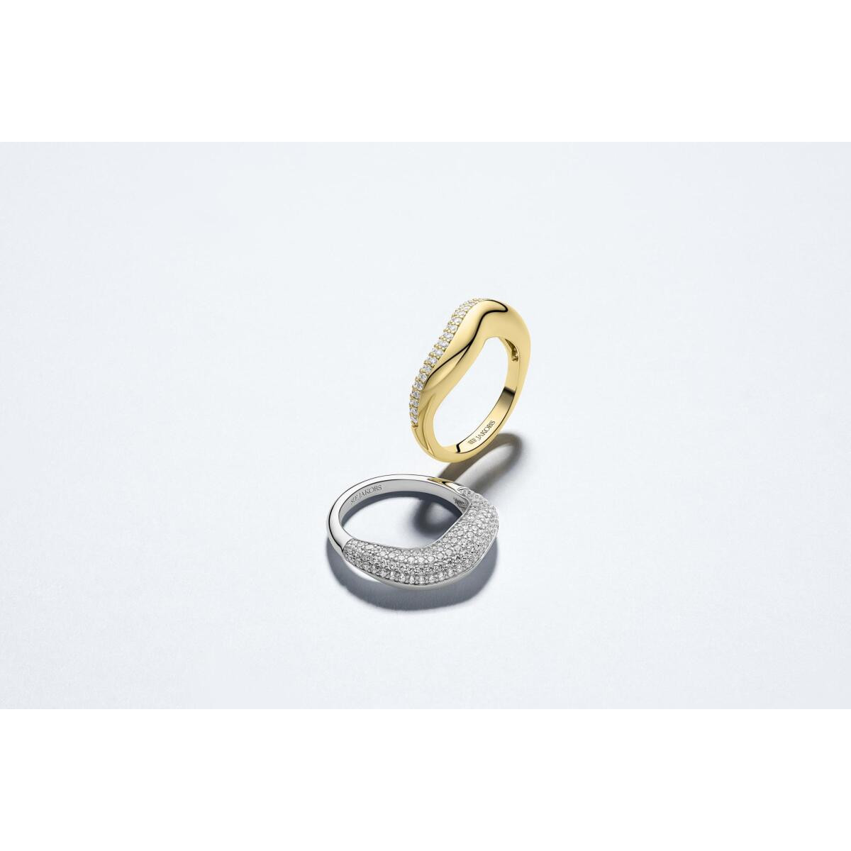 Sif Jakobs SJ-R2483-CZ-YG gold plated ring met pavégezette zirkonia 8 mm breed