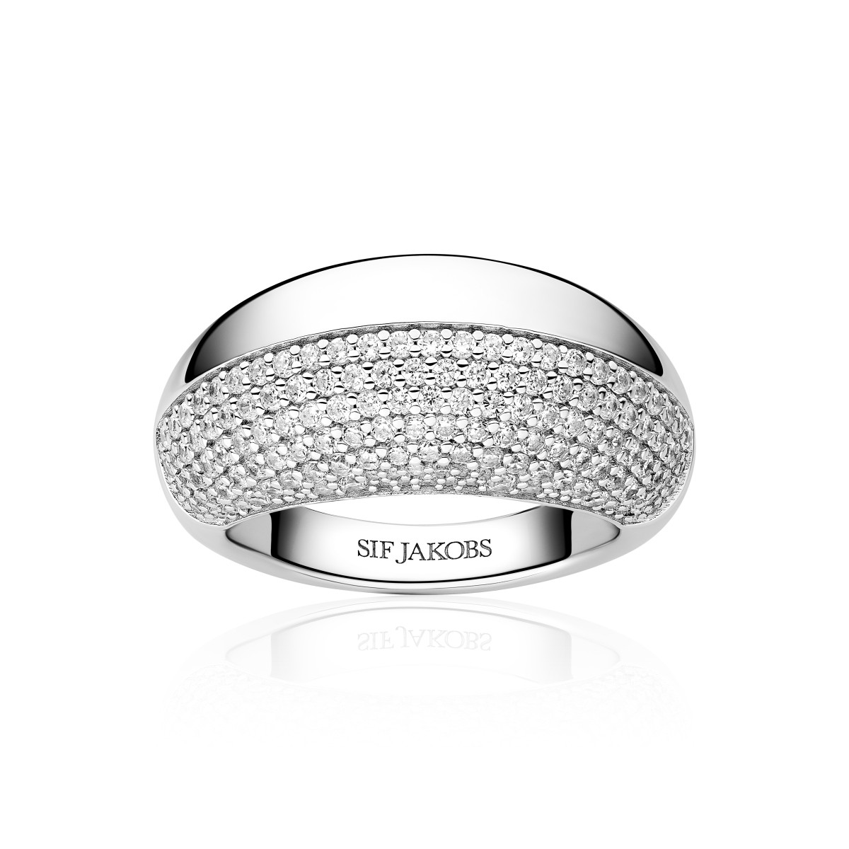 Sif Jakobs SJ-R2487-CZ zilveren ring pavé zirkonia glanzend 11 mm breed
