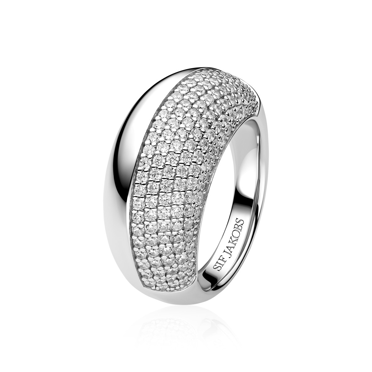 Sif Jakobs SJ-R2487-CZ zilveren ring pavé zirkonia glanzend 11 mm breed