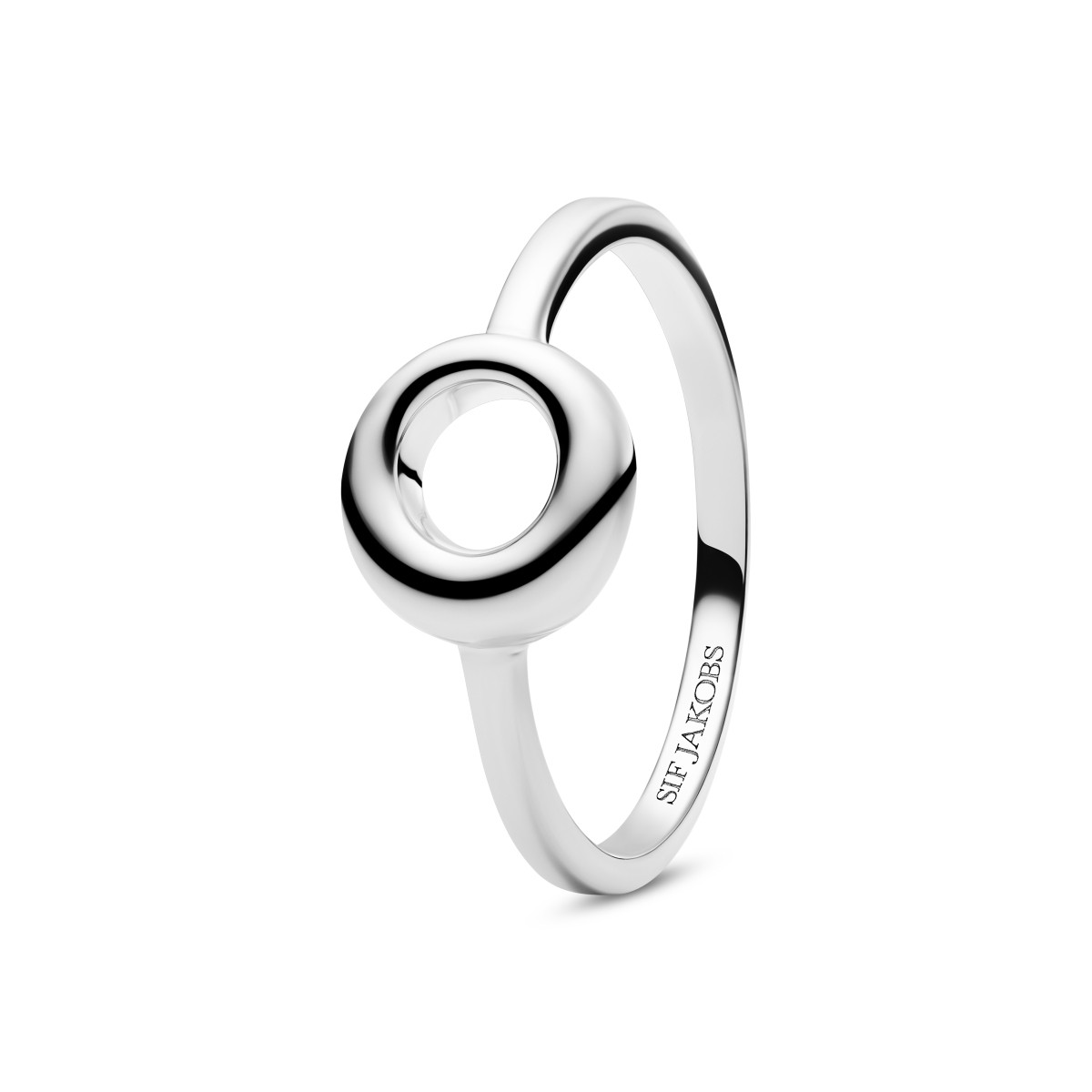 Sif Jakobs SJ-R2710 zilveren ring met glanzende geometrische cirkel bovenop