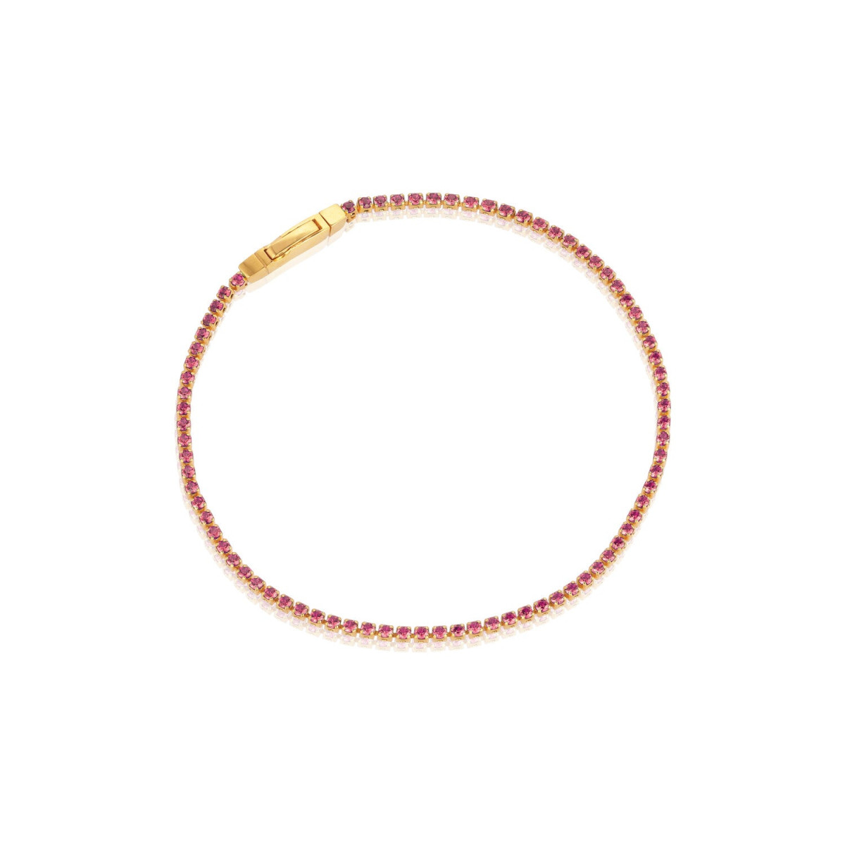 Sif Jakobs tennisarmband met groene zirkonia's gold plated SJ-B2869N-PKCZ-YG-18