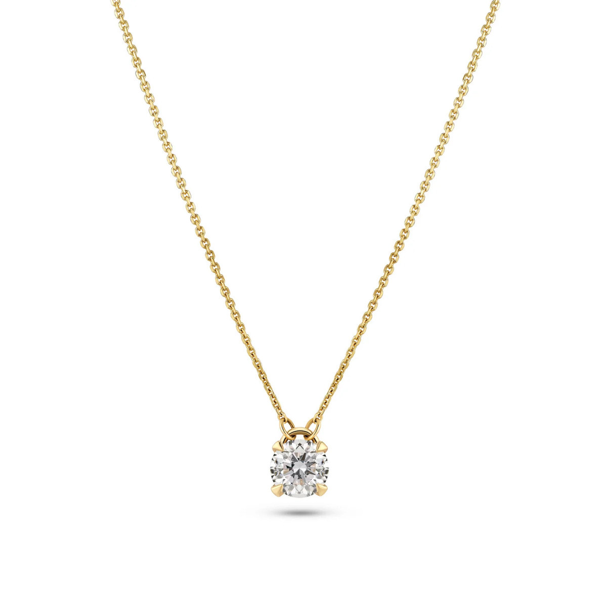 Sif Jakobs Venice SJ-N2507-WD-YG 14k gouden ketting met solitairhanger - Lengte 45 cm