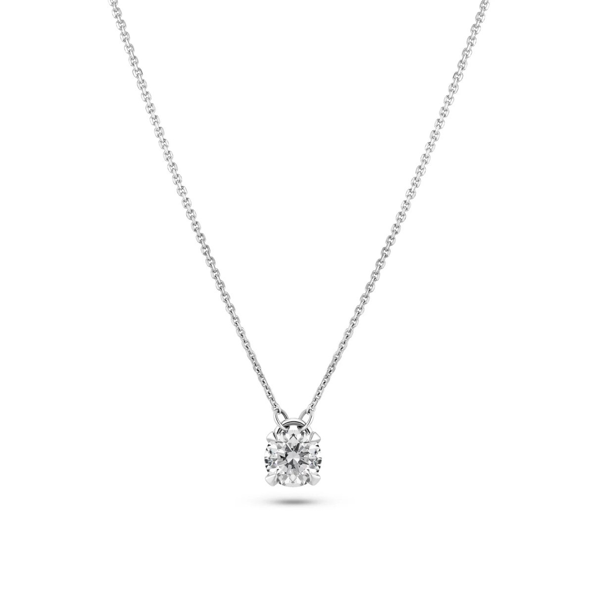 Sif Jakobs Venice SJ-N2509-WD-WG 14k witgouden ketting met solitairhanger - Lengte 45 cm
