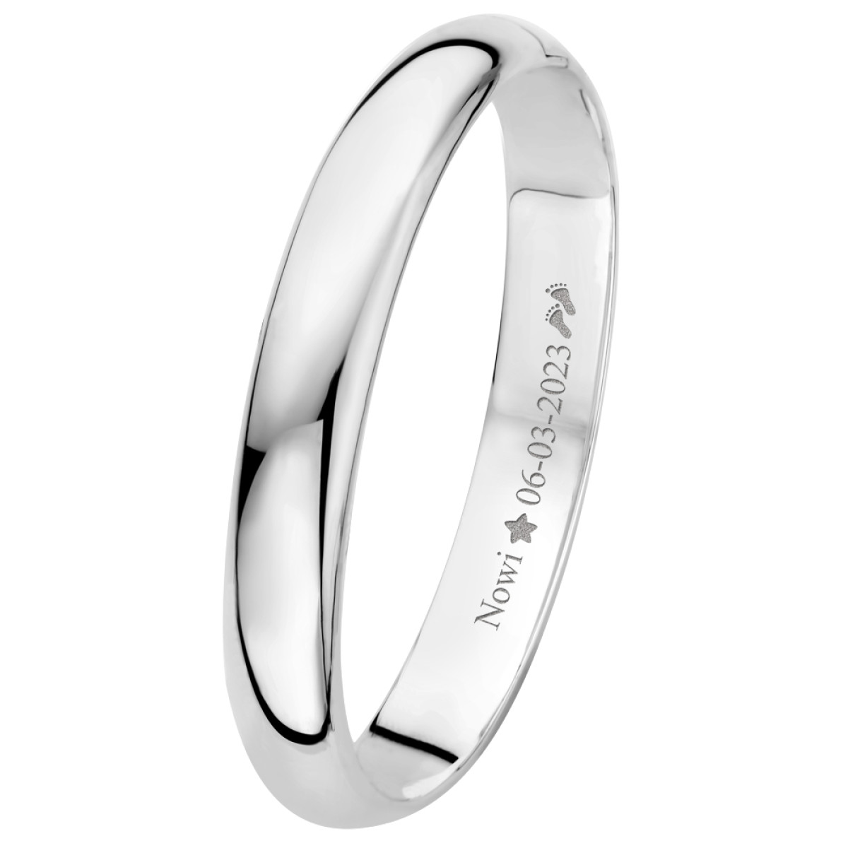 Names4ever graveerbare slavenarmband massief zilver 10 mm