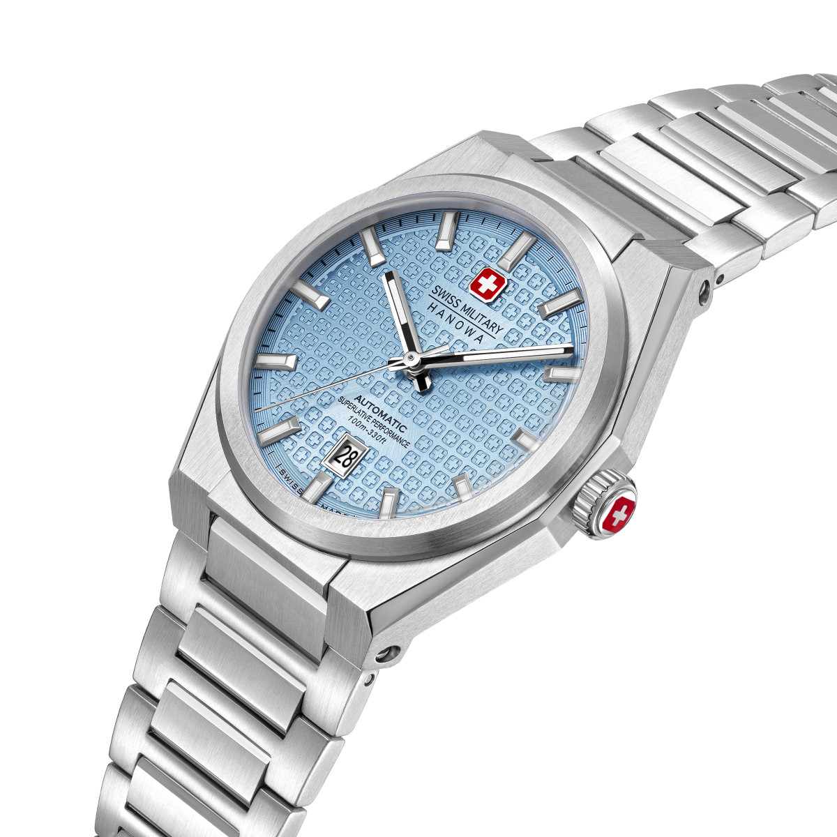 Swiss Military Hanowa Avalanche Icon SMWGL0006904 horloge met blauwe wijzerplaat en zilverkleurige stalen band