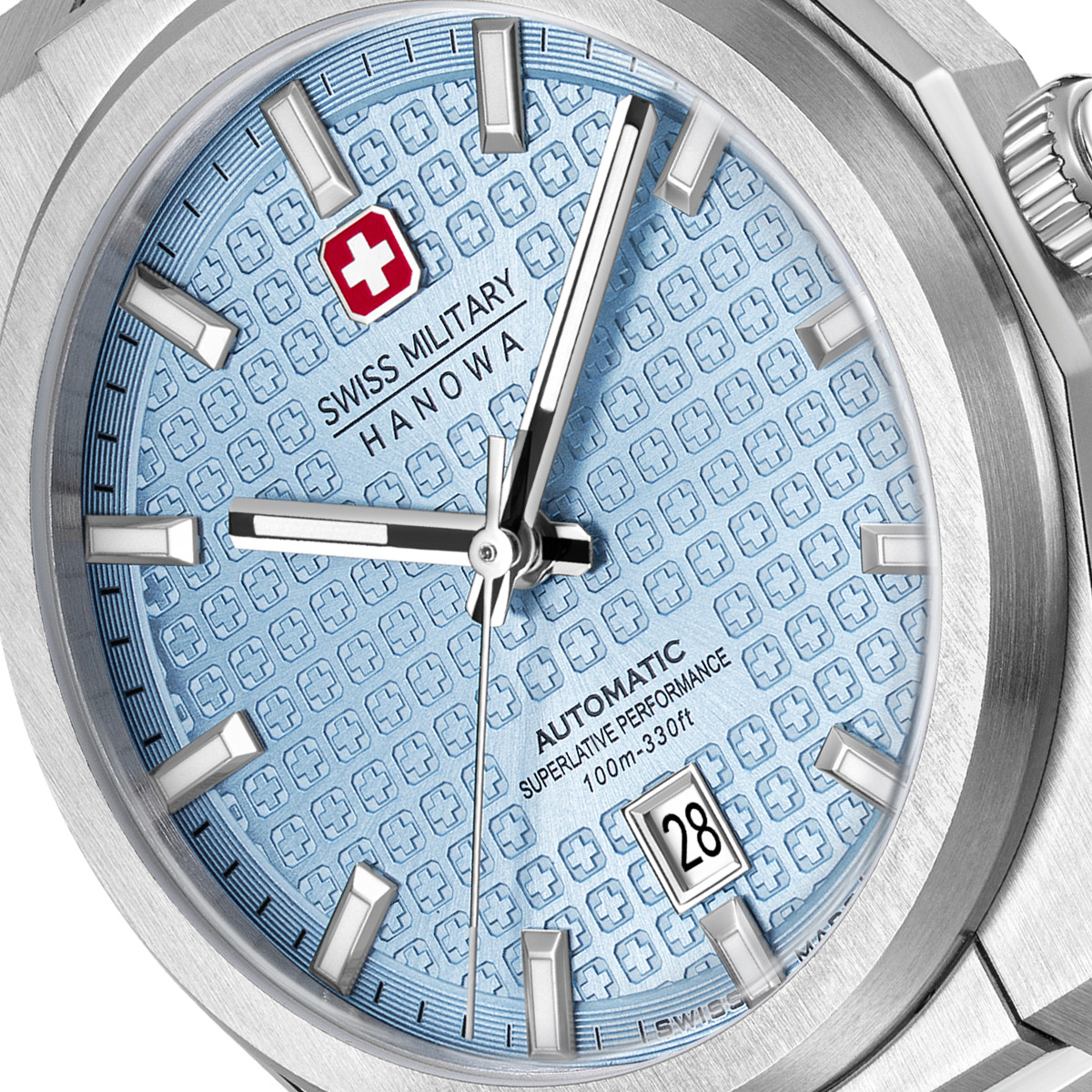 Swiss Military Hanowa Avalanche Icon SMWGL0006904 horloge met blauwe wijzerplaat en zilverkleurige stalen band