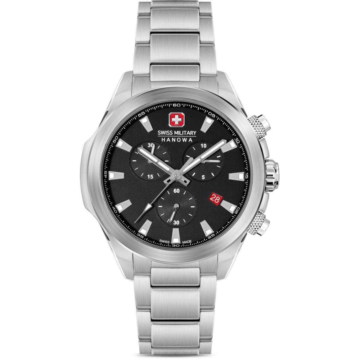 Swiss Military Hanowa Chiroptera Night Vision SMWGI0001901 chronograaf horloge met zwarte wijzerplaat - Ø 44 mm
