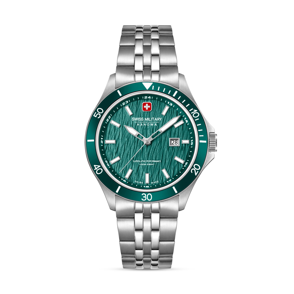 Swiss Military Hanowa Flagship Elements Earth SMWGH0006704 stalen horloge met groene wijzerplaat - Ø 42 mm