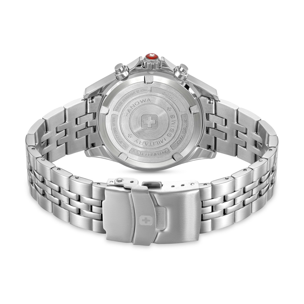 Swiss Military Hanowa Flagship SMWGI0007602 chronograaf horloge van zilverkleurig staal - Ø 42 mm