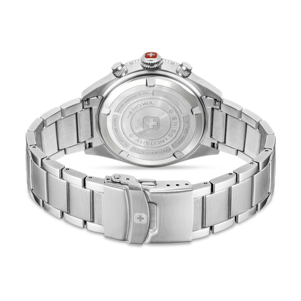 Swiss Military Hanowa Greyhound Chrono SMWGI0003803 chronograaf horloge van staal met zwarte wijzerplaat - Ø 43 mm
