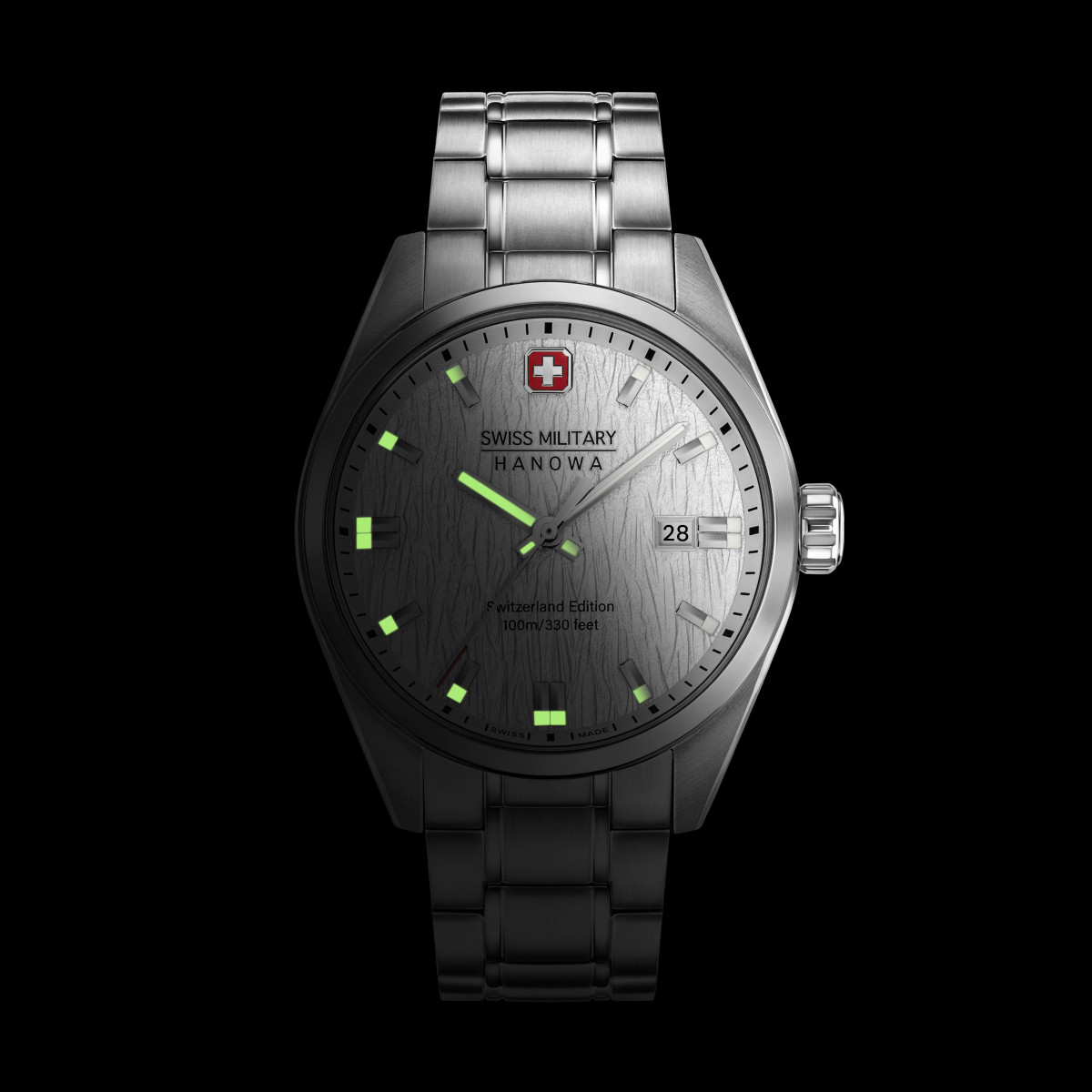 Swiss Military Hanowa Helvetica SMWGH0004601 quartz horloge met zilverkleurige stalen band - Ø 40 mm