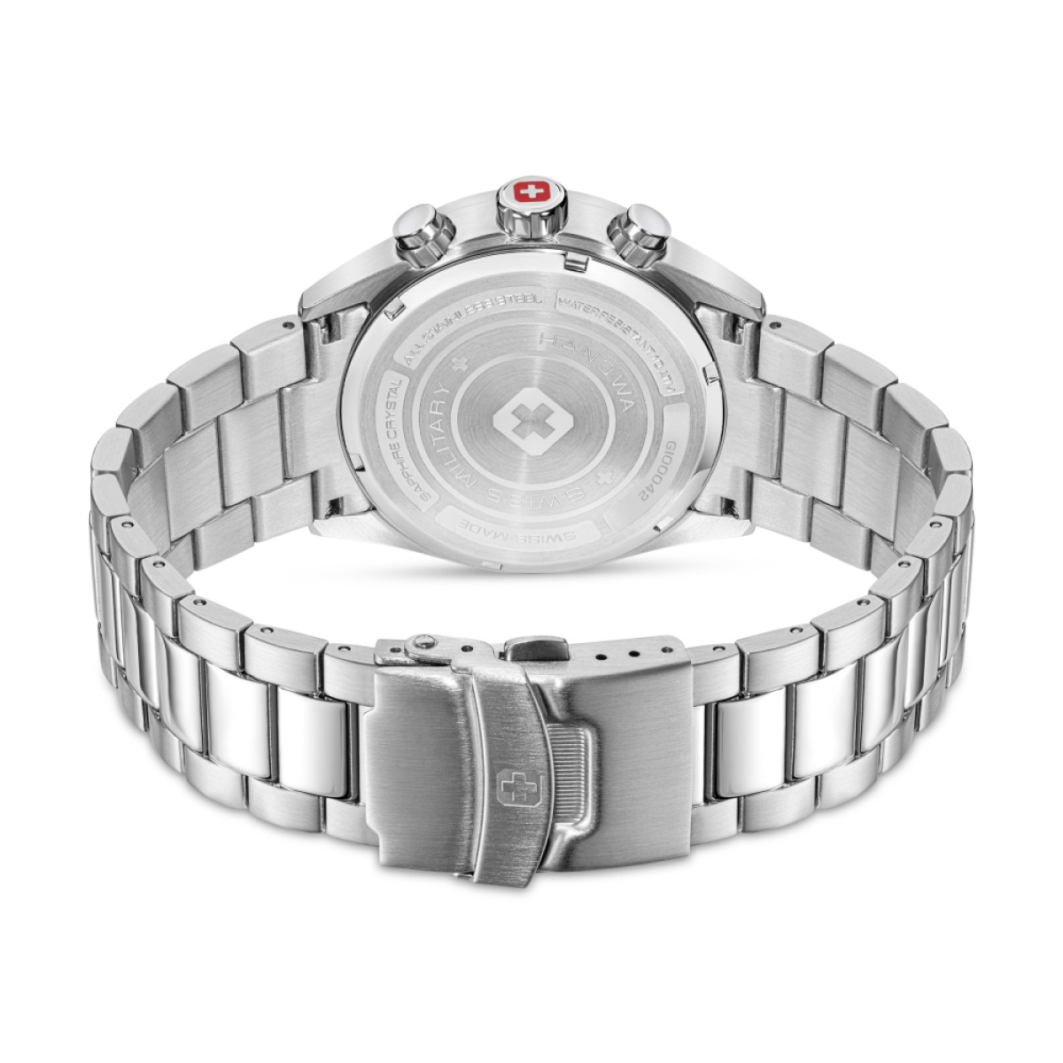 Swiss Military Hanowa Navalus Pro SMWGI0004204 chronograaf herenhorloge van zilverkleurig staal - Ø 43 mm